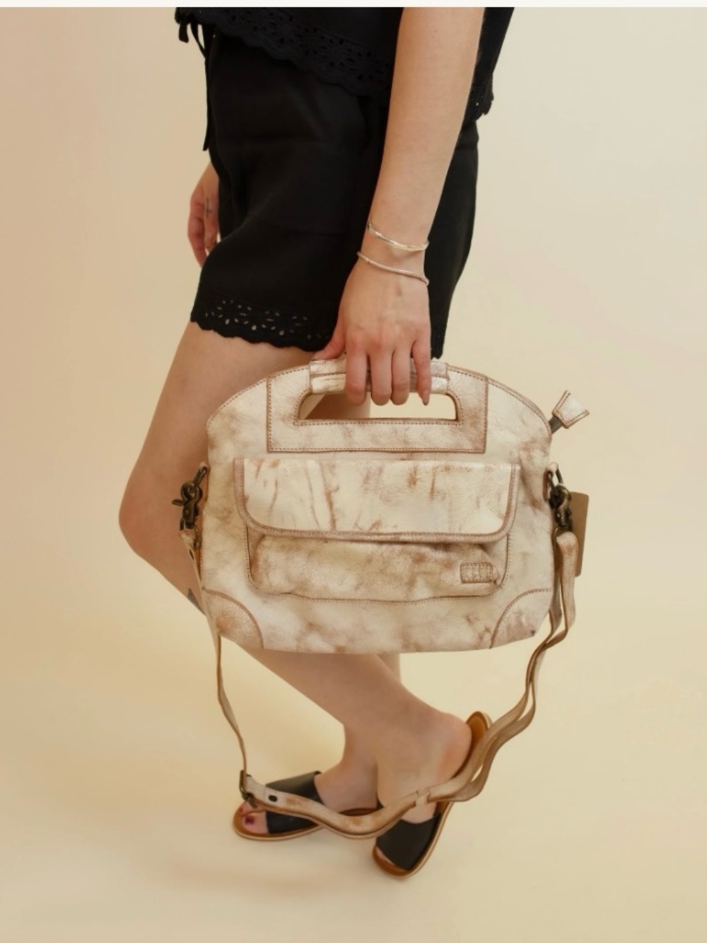 NWT Bed Stu Leather Greenway Handbag Crossbody Bag Satchel Nectar Lux